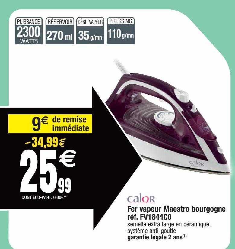 fer vapeur maestro bourgogne calor