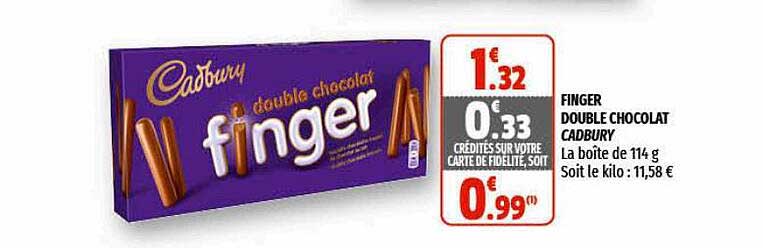 finger double chocolat cadbury