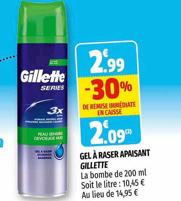 gel à raser apaisant gillette