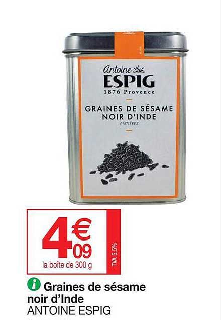 graines de sésame noir d'inde antoine espig