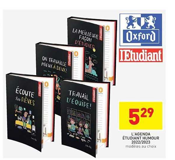 l'agenda étudiant humour 2022-2023 oxford l'étudiant