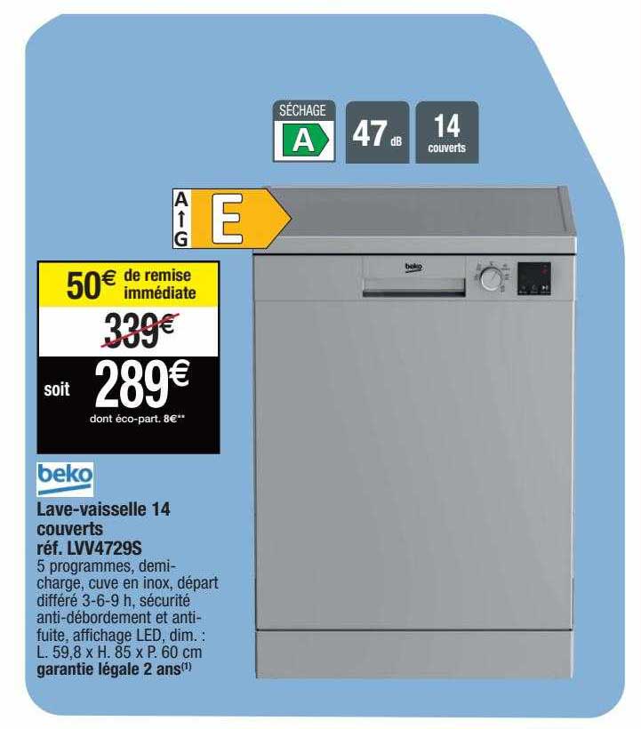 lave-vaisselle 14 couverts beko