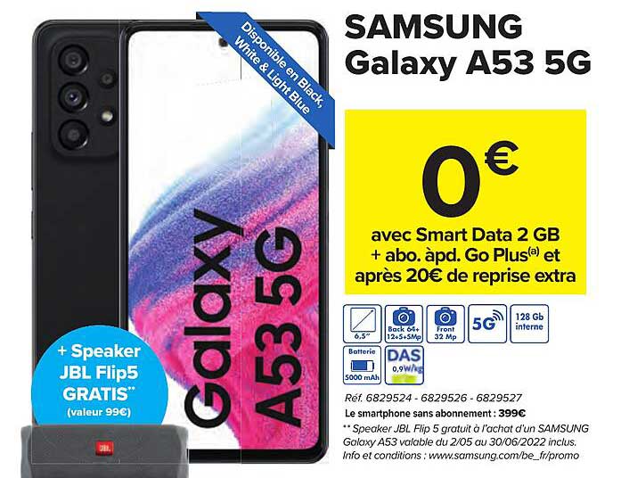 le smartphone sans abonnement samsung galaxy a53 5g