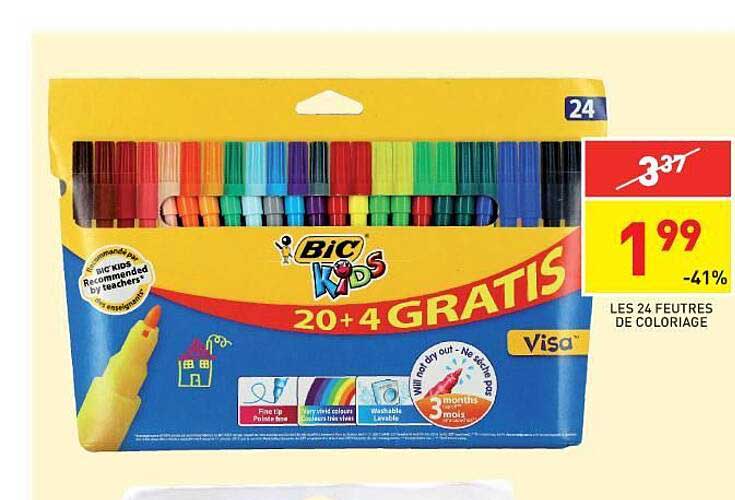 Les 24 Feutres De Coloriage Bic Kids
