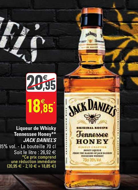 liqueur de whisky tennessee honey jack daniel's