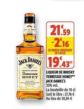 liqueur de whisky tennessee honey jack daniel's