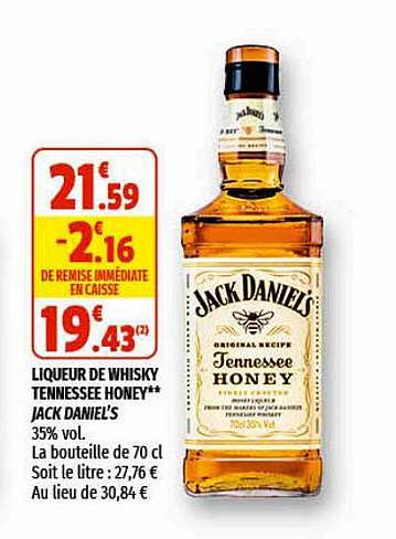 liqueur de whisky tennessee honey jack daniel's