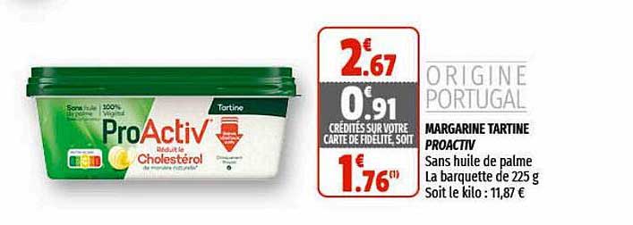 margarine tartine proactiv
