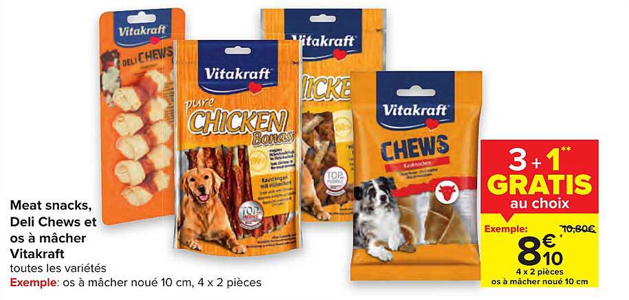 meat snacks, deli chews et os à mâcher vitakraft