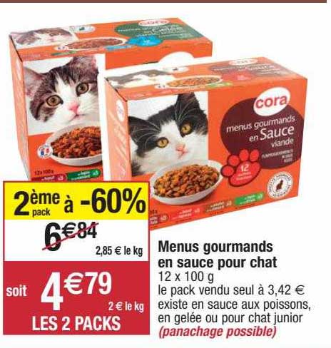 menus gourmands en sauce pour chat