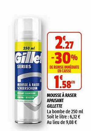 mousse à raser apaisant gillette