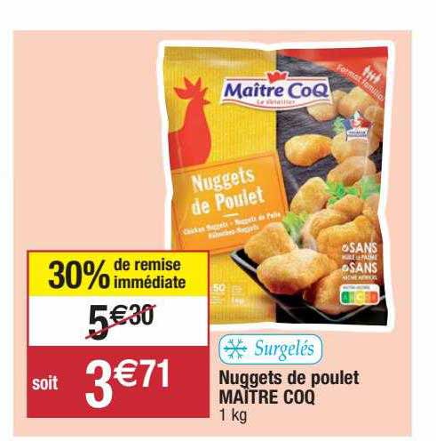 nuggets de poulet maître coq
