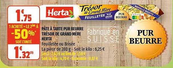 pâte à tarte pur beurre trésor de grand mère herta