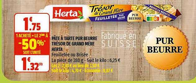 pâte à tarte pur beurre trésor de grand mère herta