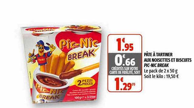 pâte à tartiner aux noisettes et biscuits pic-nic break