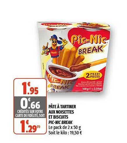 pâte à tartiner aux noisettes et biscuits pic-nic break