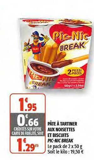 pâte à tartiner aux noisettes et biscuits pic-nic break