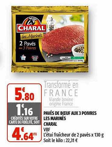 Pavés De Boeuf Aux 3 Poivres Les Marinés Charal