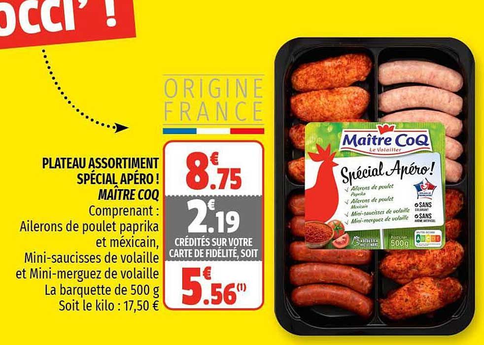 plateau assortiment spécial apéro ! maître coq