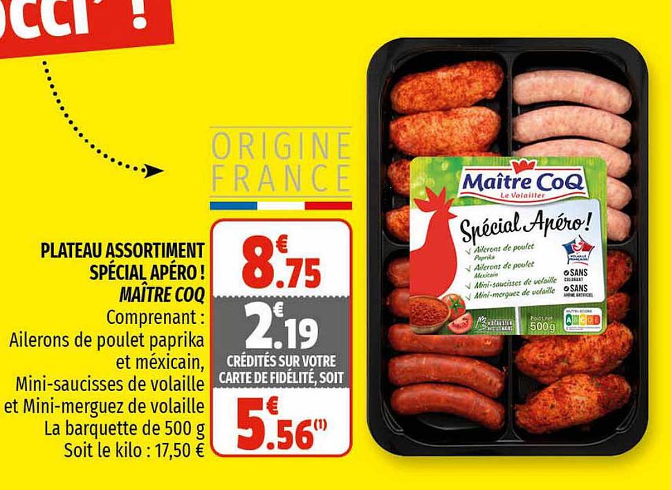 plateau assortiment spécial apéro ! maître coq
