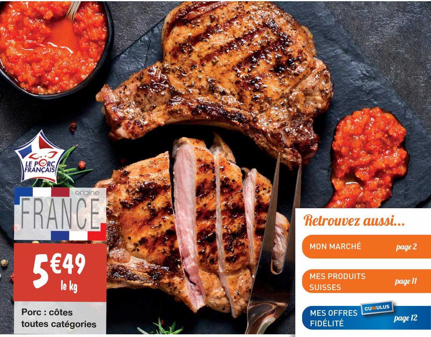 porc : côtes toutes catégories