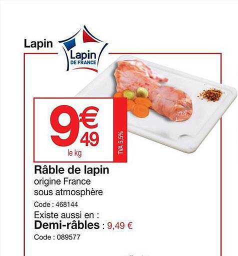 râble de lapin, demi-râbles