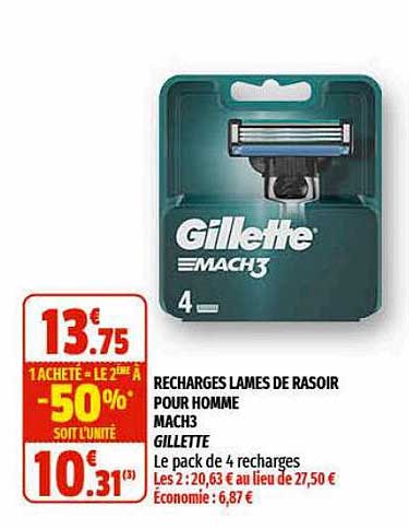 recharges lames de rasoir pour homme mach3