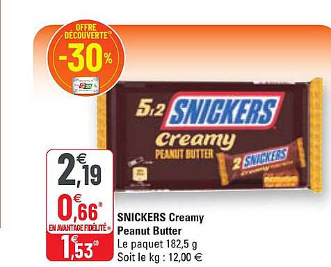 snickers creamy peanut butter