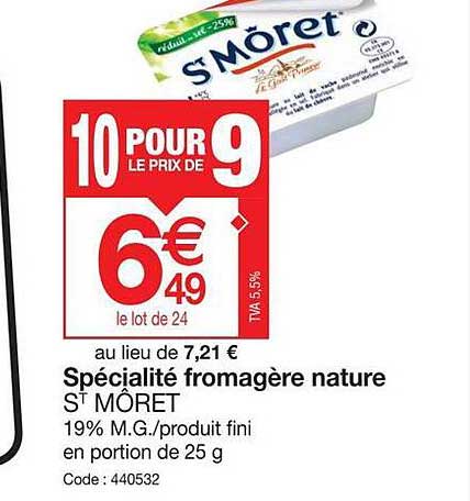 spécialité fromagère nature st môret