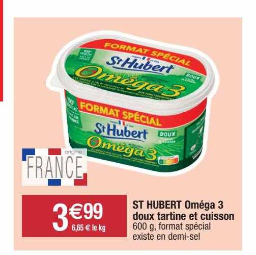st hubert oméga 3 doux tartine et cuisson