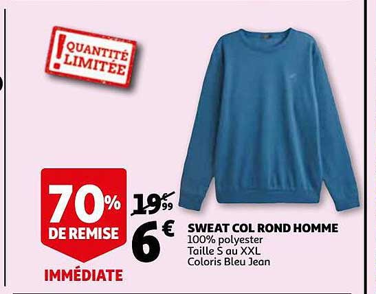 sweat col rond homme