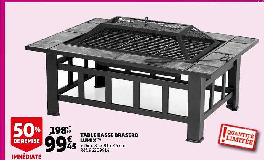 table basse brasero lumix
