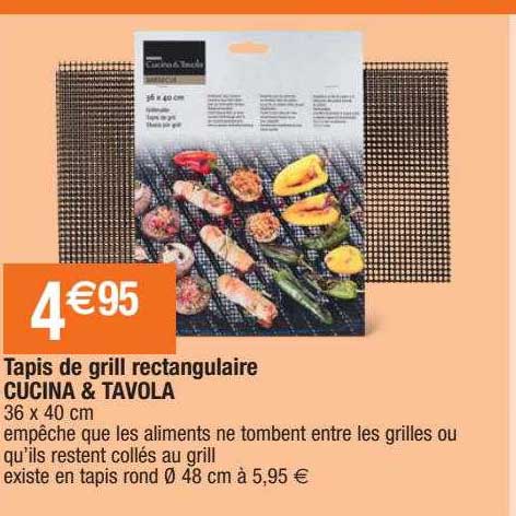 tapis de grill rectangulaire cucina & tavola