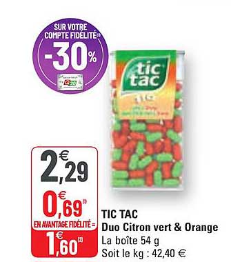 tic tac duo citron vert & orange