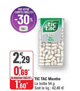 tic tac menthe