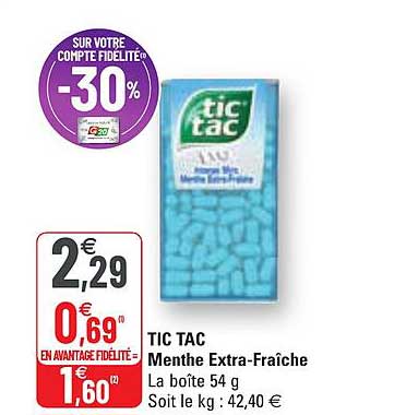 tic tac menthe extra-fraîche