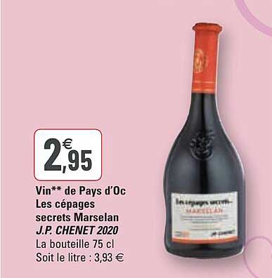 vin de pays d'oc les cépages secrets marselan j.p. chenet 2020