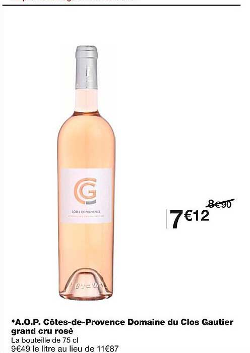 a.o.p. côtes-de-provence domaine du clos gautier grand cru rosé