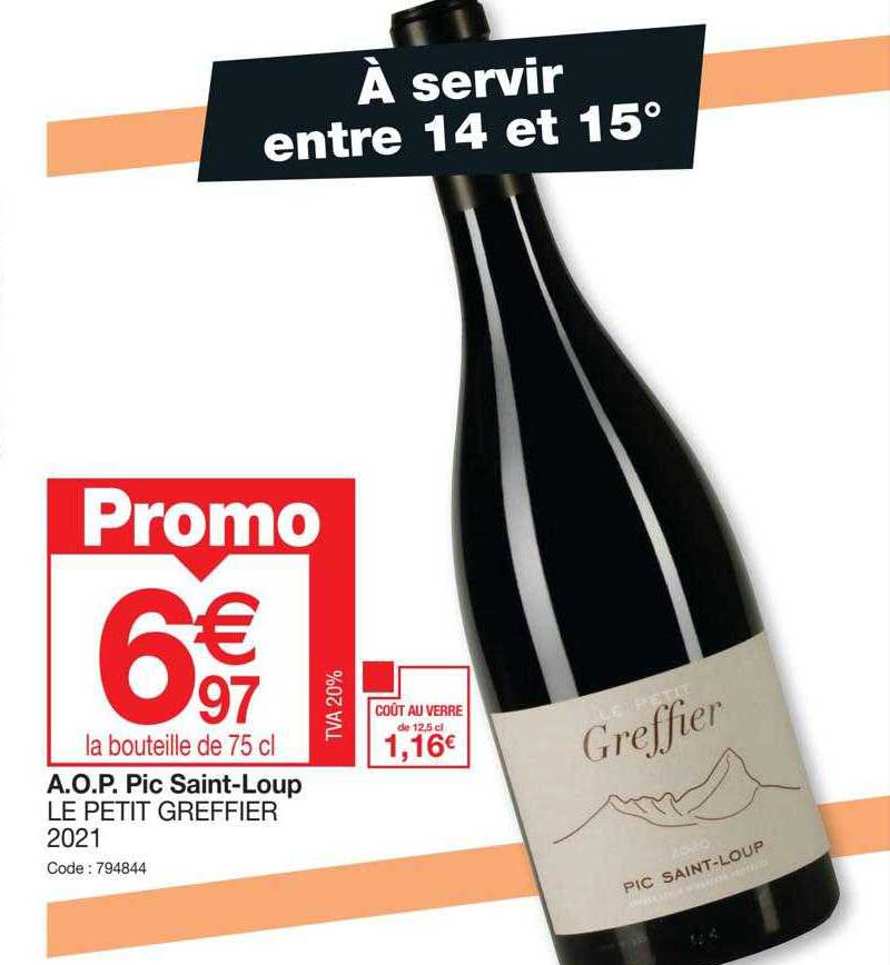 a.o.p. pic saint-loup le petit greffier 2021