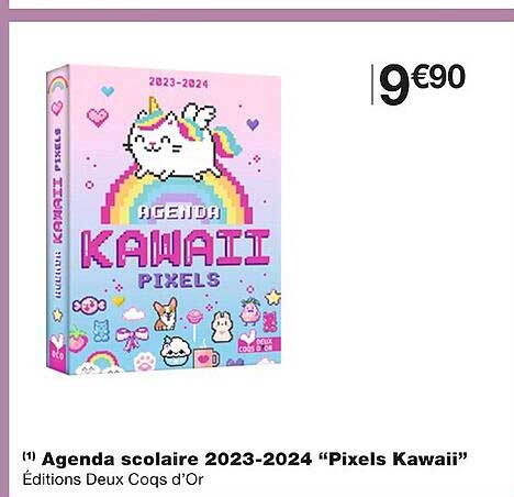 agenda scolaire 2023-2024 "pixels kawaii"