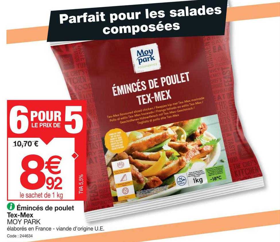 émincés De Poulet Tex-mex Moy Park