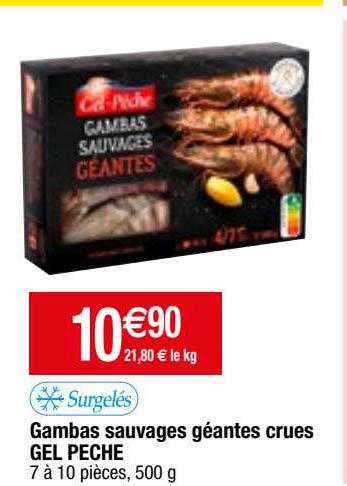 Gambas Sauvages Géantes Crues Gel Pêche