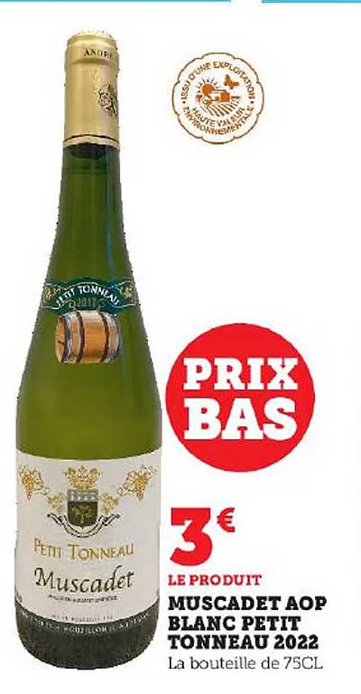 muscadet aop blanc petit tonneau 2022