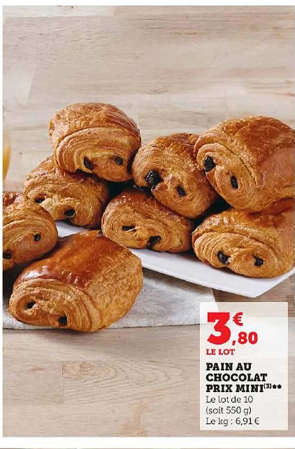 pain au chocolat prix mini