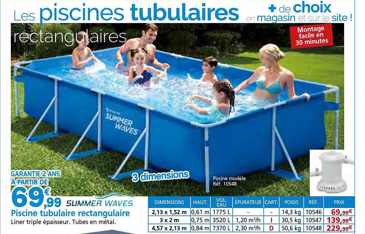 piscine tubulaire rectangulaire summer waves