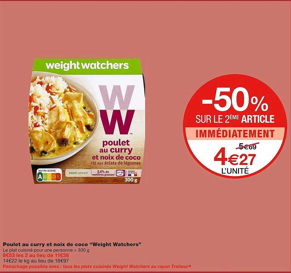 poulet au curry et noix de coco "weight watchers"