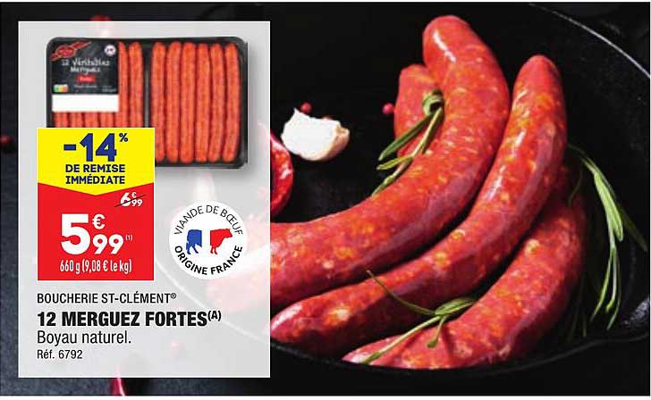 12 merguez fortes boucherie st-clément
