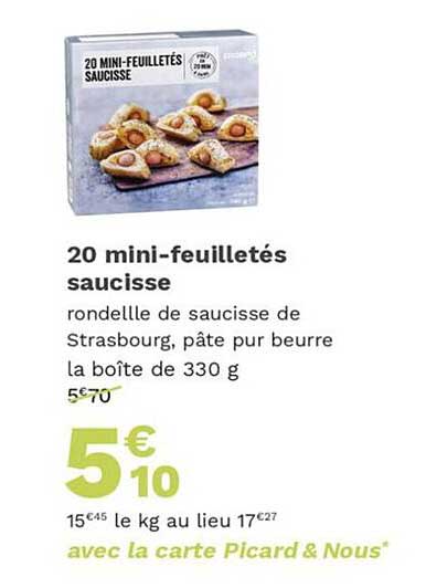 20 Mini-feuilletés Saucisse
