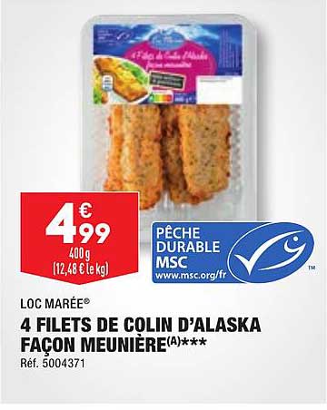 4 filets de colin d'alaska façon meunière loc marée