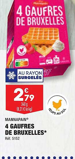 4 gaufres de bruxelles mannapain